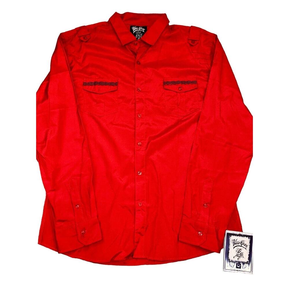 Blue Gear Men's 2XL Red Chili Long/Roll-Up Sleeves Shirt Button Up $38